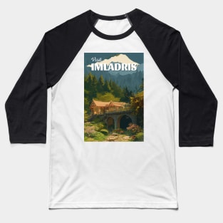 Visit Imladris - Travel Poster - Fantasy Funny Baseball T-Shirt